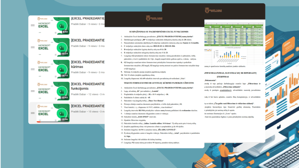 excel pradedantiems